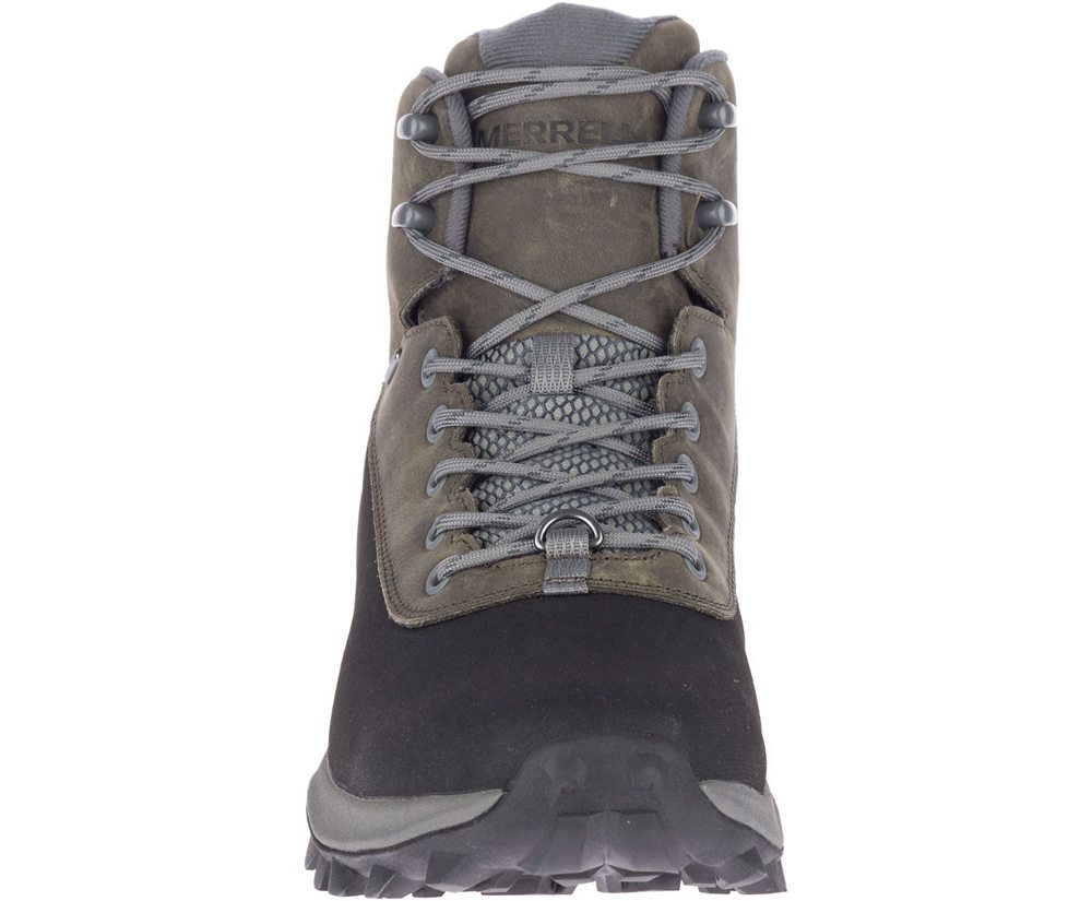 Kozaki Merrell Męskie Szare/Czarne - Thermo Kiruna Mid Shell Waterproof - 748395-KOL